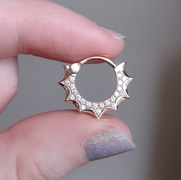 Jewelry - 14k Rose Gold Diamond Septum Helix Earring